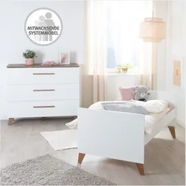 roba Ole Kombi-Kinderbett - Mitwachsendes Gitterbett mit Füßen aus Massivholz - - Umbaubar zum Juniorbett - Holz