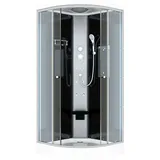 AcquaVapore Duschkabine Fertigdusche Dusche Komplettkabine D10-23T0-EC 100x100 cm mit 2K Scheiben Versiegelung