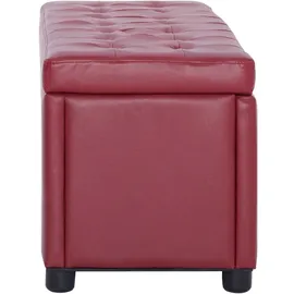 vidaXL Ottoman mit Stauraum 87,5 cm Weinrot Kunstleder