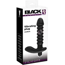 Black Velvets Analvibrator „Medium“ mit Perineum-Stimulator, schwarz