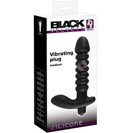 Black Velvets Analvibrator „Medium“ mit Perineum-Stimulator, schwarz
