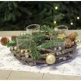 Goldbach Adventskranz Adventskranz mit 4 Cups, gold, 22,5 cm