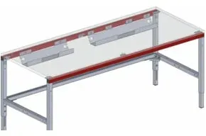 Rocholz SYSTEM FLEX Kabelwanne zur Befestigung an den Tisch-Funktionsunterzügen aus HR-Profilrohr 600x125x116 mm
