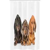 ABAKUHAUS Duschvorhang Dackel 120 x 180 cm grau