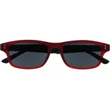 UV Reader Gummiertes Rot Schwarz Sonnen-Leser Lesebrille UV400 Herren Frauen UVSR033 +1,00