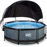 EXIT TOYS Stone Pool 244 x 76 cm inkl. Filterpumpe und Sonnensegel