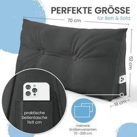 eloneo Rückenkissen – Keilkissen für Bett und Sofa, abnehmbarer Bezug praktisches Seitenfach Handy 1 St Kissen