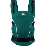 Manduca Babytrage First Pure Cotton für Neugeborene ab 3,5 kg) - 20 kg mit 3 Tragepositionen aus 100% Bio-Baumwolle - Teal