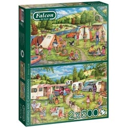Falcon Puzzle Debbie Cook Camping und Wohnwagen, 500 Puzzleteile bunt