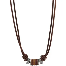 Fossil Kette mit Anhänger Schmuck Geschenk Edelstahl Braun