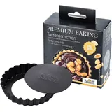 RBV Birkmann Premium Baking, Tarteförmchen, Ø 10 cm, 6-fach, mit Hebeboden, exzellente Marken-Antihaftbeschichtung, mit Rezept