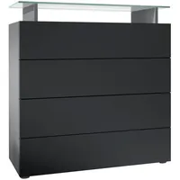 Vladon Kommode, Schwarz, 76x80x33 cm, Wohnzimmer, Kommoden & Sideboards,