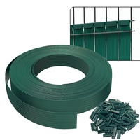 VOUNOT Sichtschutzstreifen für Doppelstabmatten 75m x 4.7cm, PVC Sichtschutz Zaun mit 150 Clips, Grün