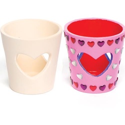 Keramik-Teelichthalter "Herz" (pro Set 4) Bastelaktivitäten Valentinstag
