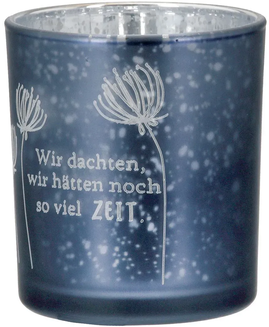 Windlicht Trauer dunkelblau 8cm Variante 3
