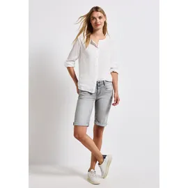 STREET ONE Bermudas "Style Jane", Damen, Gr. 30, N-Gr, grau (light grau random washed), Denim/Jeans, Obermaterial: 63% Baumwolle, 25% Polyester, 10% Viskose, 2% Elasthan, unifarben, slim fit kniefrei, Hosen Bermudas, Sommerhose Jeans mit Slim Legs und Stretch