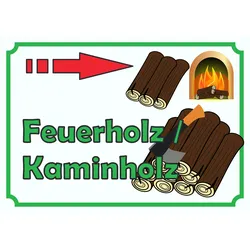 HB-Druck Verkaufsschild Schild Feuerholz rechts A1 Rückseite selbstklebend