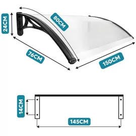 OEM Vordach 150 x 80 cm braun