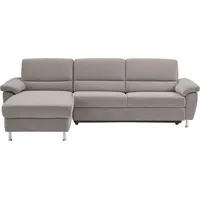 CALIZZA INTERIORS Ecksofa »Onyx L-Form«, Recamiere links oder rechts, wahlweise mit Bettfunktion, Breite 270 cm grau