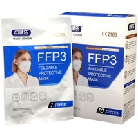 Atemschutzmaske FFP3 NR D, VPE: 10x Faltmaske ohne Ausatemventil