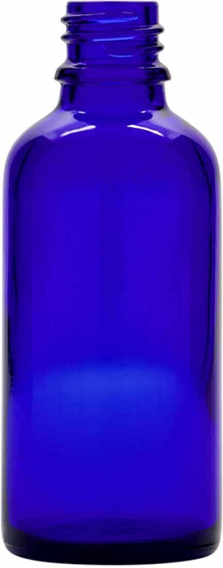 Flacon vaporisateur médical 50 ml, verre, bleu roi, col : DIN 18