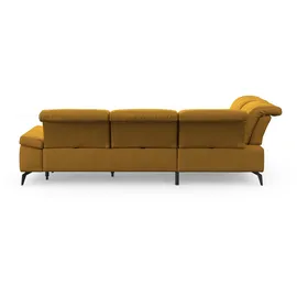 sit&more Ecksofa SIT & MORE "Cabana L-Form", gelb (mustard), B:303cm H:84cm T:244cm, 100% Polyester, Sofas, Ecksofa, Ottomane, wahlweise mit Sitztiefen-,Armlehnen- und Kopfteilfunktion