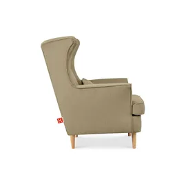 Konsimo Ohrensessel Stralis Textil 82 x 108 x 80 cm Creme mit Kissen