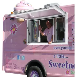 VEVOR Imbissstand Servierfenster Food Truck Service Markise 915x610mm Aluminium