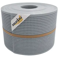 zaunzu® Sichtschutzstreifen Rille Gelocht 50 m x 19 cm grau PP