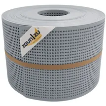 zaunzu® Sichtschutzstreifen Rille Gelocht 50 m x 19 cm grau PP