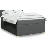 vidaXL Boxspringbett 180 x 200 cm Dunkelgrau