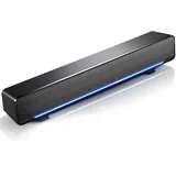 cigemay Tragbare 3D-Stereo-Soundbar, USB, DSP, verdrahtet, Bass-Surround-Soundbar mit 3,5-mm-Audio-Stecker für Handy/Tablet/Projektor/Heimkino-/Bar/MP3/MP4 (schwarz)