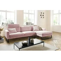 KAWOLA Sofa RICARDA Ecksofa Cord rosa Recamiere rechts - Rosa