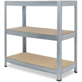 shelfplaza PRO 90x80x40 cm Schwerlastregal in verzinkt mit 3 Böden und 200 kg Traglast pro Boden