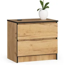 milord furniture Kommode K60 mit 2 Schubladen 60 x 55 x 40 cm Braun
