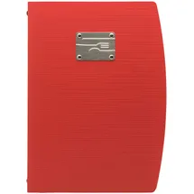 SecurIT® Securit Rio A4-Speisekarten-Mappe mit Gabel-Design und mit einem Doppeleinleger, Rot