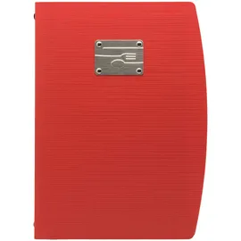 SecurIT® Securit Rio A4-Speisekarten-Mappe mit Gabel-Design und mit einem Doppeleinleger, Rot