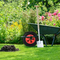 Relaxdays Schubkarrenrad 4.80/4.00-8, Vollgummirad mit Kunststofffelge, bis 100 kg, Ersatzrad pannensicher, schwarz/rot