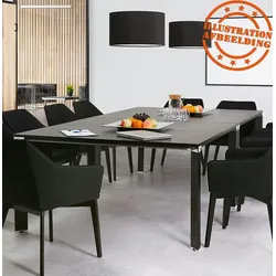Kadima Design Büroschreibtisch quadratisch Design  160x160 cm  Chrom-Applikationen  Extragroßer Meetingtisch  Schwarz