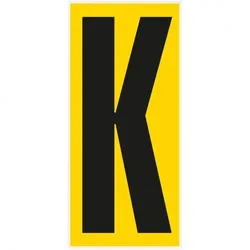 Buchstabe K, für den Boden, gelb/schwarz, Kunststoff, 180x400mm, 3/VE