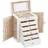 Songmics Schmuckkästchen weiß, beige 26,0 x 15,5 x 32,0 cm, 1 St.