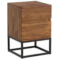Wohnling Nachttisch Boxspringbett Massivholz 40x38x60 cm Nachtkonsole Schubladen -