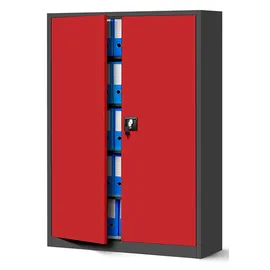 Jan Nowak C001II Aktenschrank 185 x 115 x 40 cm anthrazit/rot