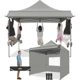 COBIZI Pavillon 3x3 Wasserdicht Stabil Winterfest mit Markisen und Seitenwänden,UV Schutz 50+ Popup Faltpavillon Partyzelt Pavillon Faltbar für Garten Camping Strand Hochzeit(3 mal 3m Grau)