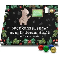 Mr. & Mrs. Panda Schoko Adventskalender Sachkundelehrer Leidenschaft - Schwarz - Geschenk, Beruf, Firma, Grundschule, Schokoladen Adventskalender, ... - Schwarz