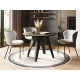 WFL GROUP Esstisch Glory (erhältlich in zwei Größen – 90/100 cm, ausziehbar auf 130/140 cm), platzsparender Tisch für kleine Küche, Esszimmer oder Wohnzimmer braun 100 cm x 76 cm x 100 cm