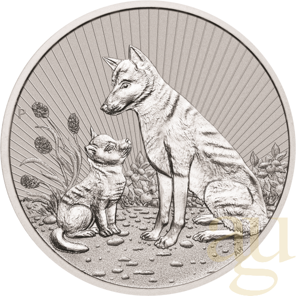 2 Unzen Silbermünze Australien Next Generation - Piedfort Dingo 2022