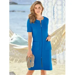 Damenbademantel WEWO FASHION Gr. 40, blau, 40/42, Baumwoll-Mix, Hausmäntel