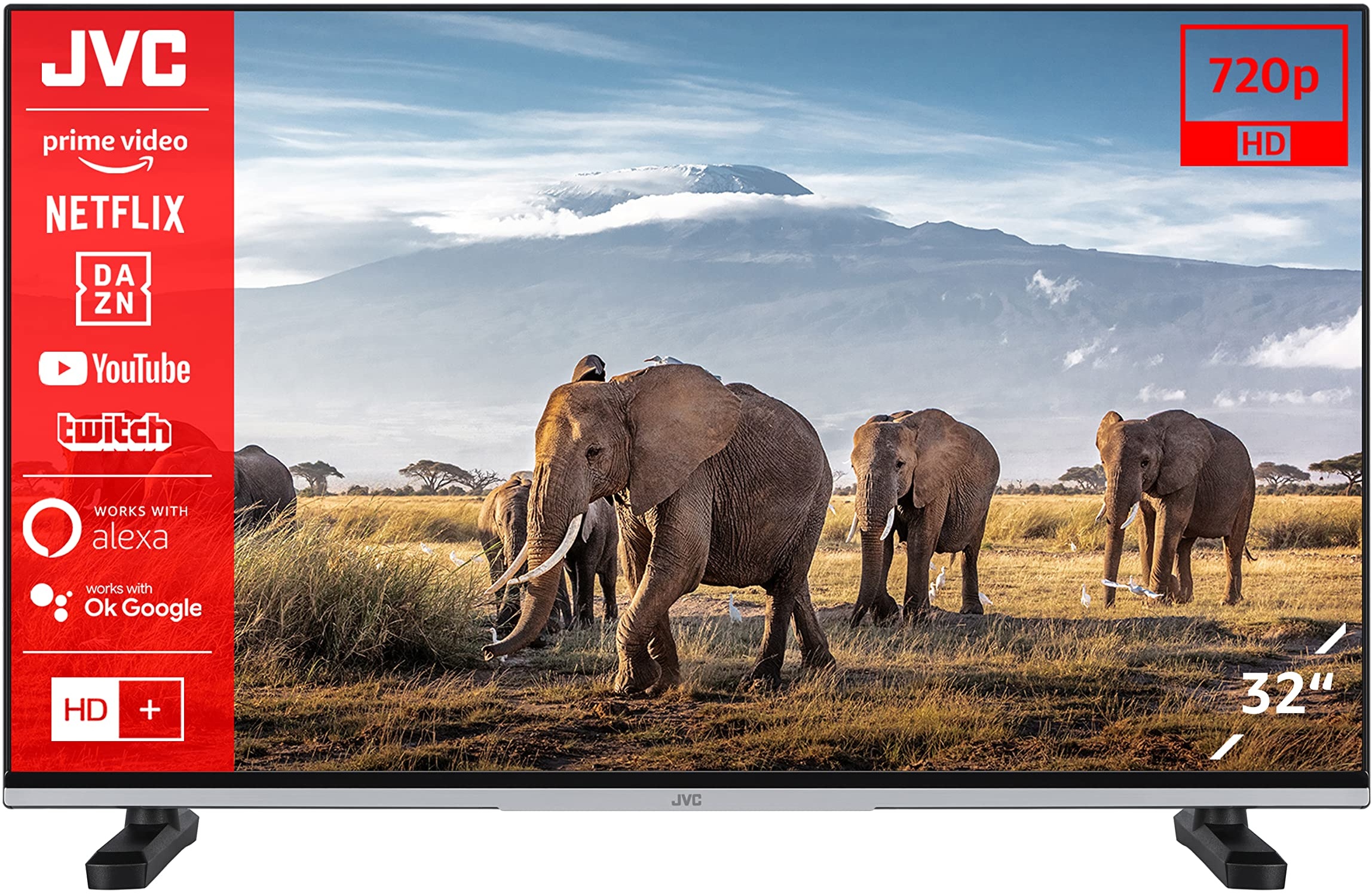JVC LT-32VHE5156 32 Zoll Fernseher/Smart TV (HD Ready, HDR, Triple-Tuner, Bluetooth) - Inkl. 6 Monate HD+ [2023]