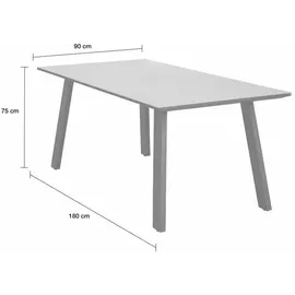 dasmöbelwerk Gartentisch Denver 180 x 90 x 75 cm Grau